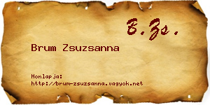 Brum Zsuzsanna névjegykártya